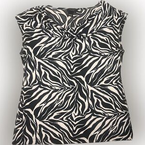 Peck & Peck Black and White Zebra Print Blouse